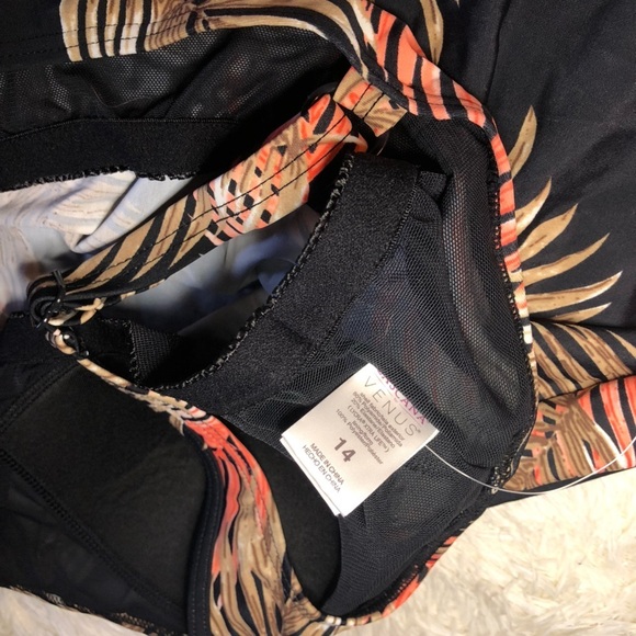 VENUS Black Orange and Tan Swim Tankini size 14 NWOT - Picture 8 of 10